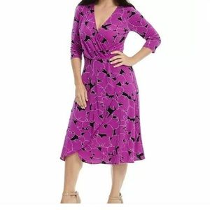 Leota Mae vibrant fuchsia faux wrap dress